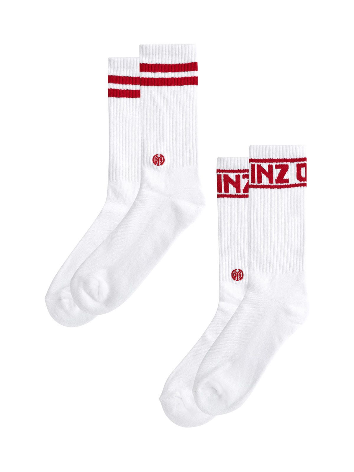 2er Set Socken Rot-Weiß