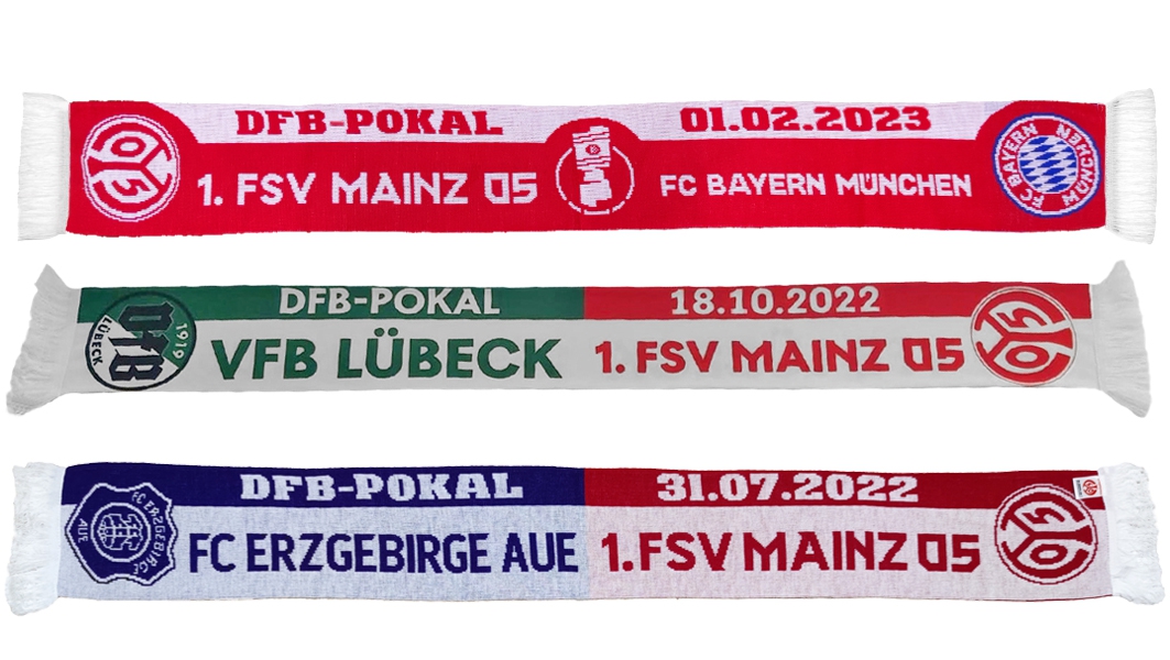 Mainz 05 Pokalschal Set "Aue + Lübeck + Bayern"