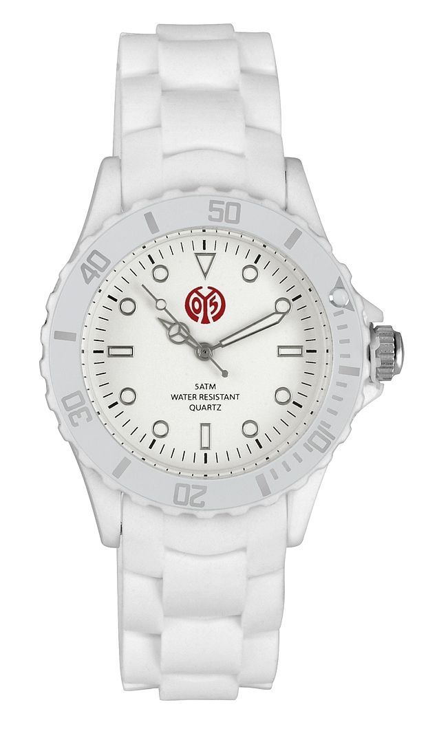 Mainz 05 Armbanduhr Logo weiß