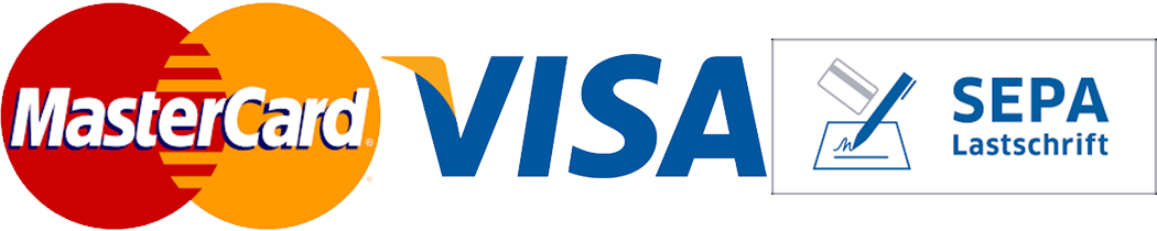 Kreditkarte (Visa, Mastercard, etc) und Lastschrift